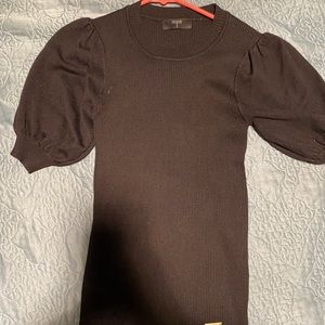 Tahari Black Tight Blouse